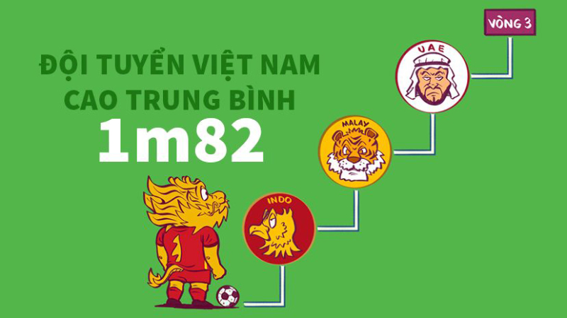 1m82 là chiều cao trung bình của tuyển Việt Nam